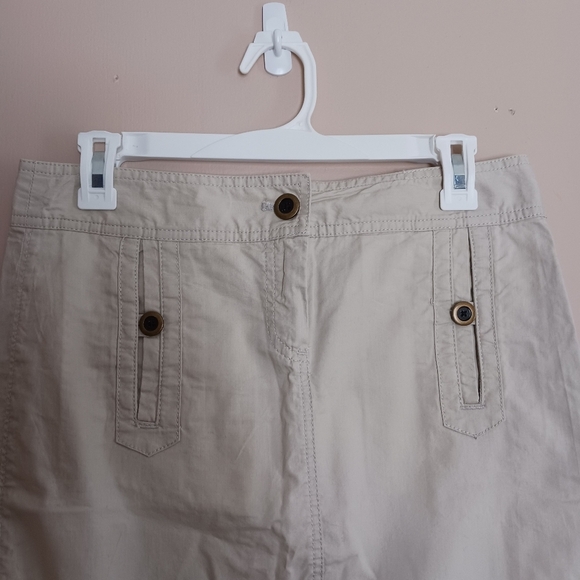 Ann Taylor Loft Sz 0 Beige Lightweight Mini Skirt Womens 100% Cotton - Picture 2 of 7